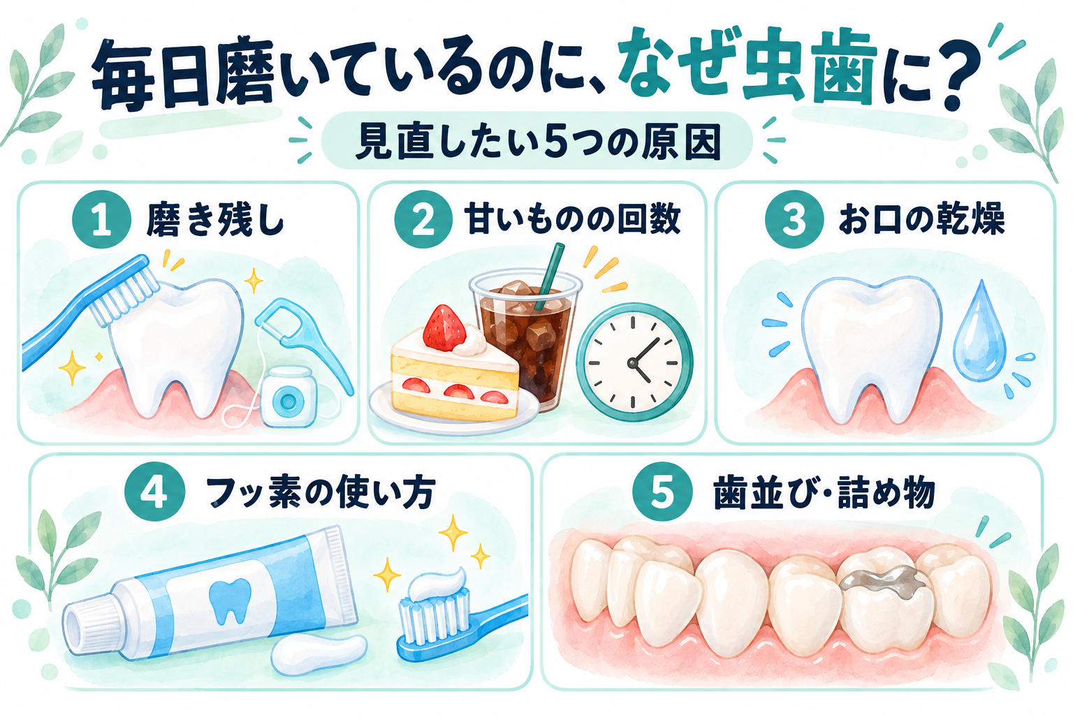 毎日歯磨きしているのに虫歯になるのはなぜ？歯科医師が教える5つの原因と予防法